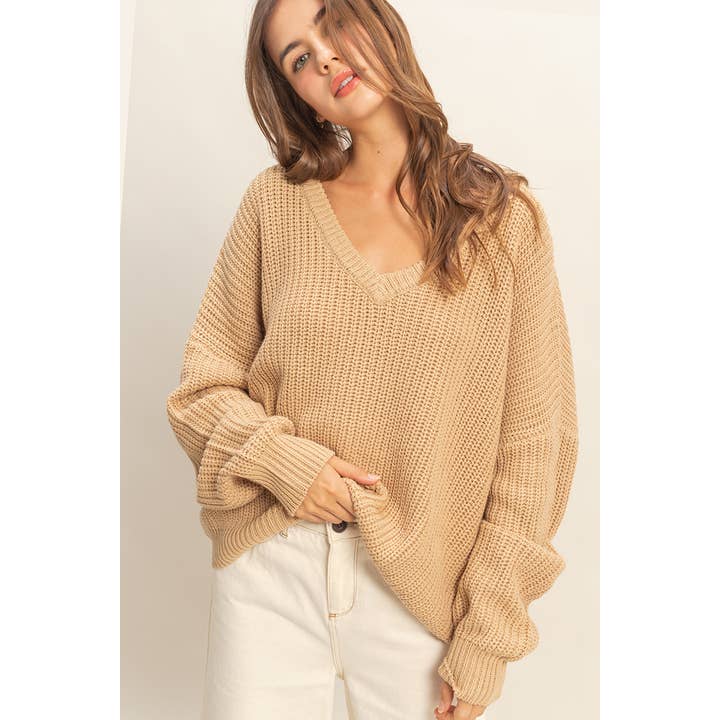 Oversized V-Neck Knit Sweater and other Purchase Wholesale ropa invierno. Free Returns & Net 60 Terms on Faire trending on Faire.