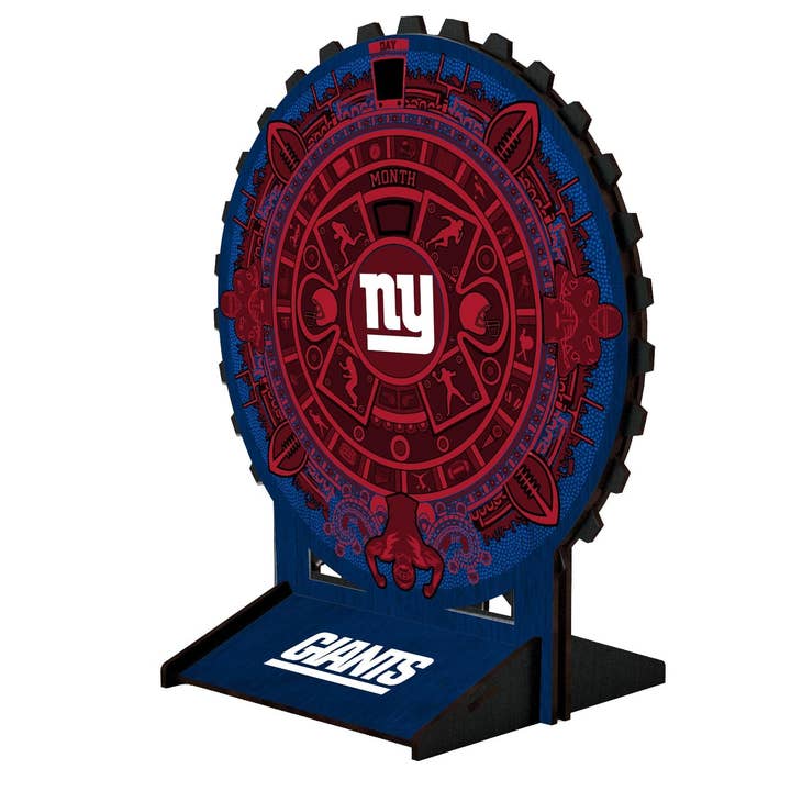 Calendario da tavolo circolare dei New York Giants da 8 pollici per la vendita all'ingrosso da parte di Fan Creations