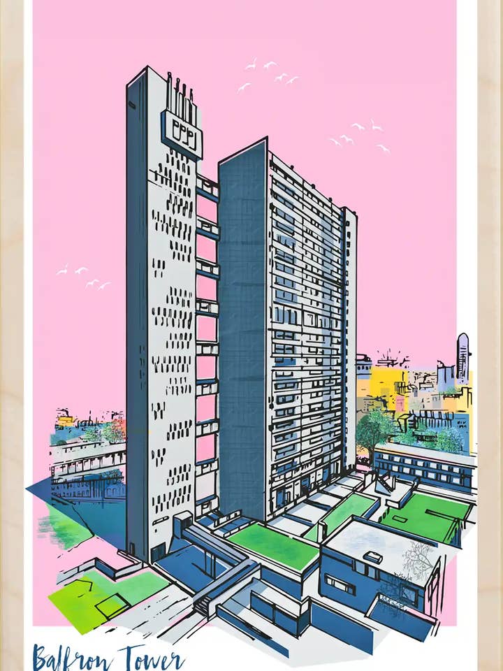 Balfron Tower, Londra - Carte e magneti ecologici per la vendita all'ingrosso da parte di THE WOODEN POSTCARD COMPANY
