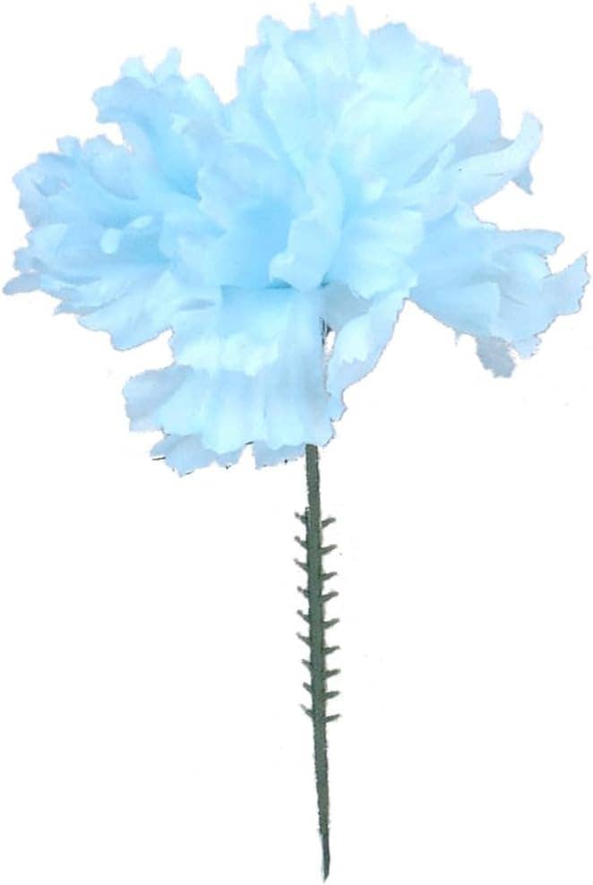 Larksilk - Wholesale Artificial Flowers - Blue Carnation Floral Pick For Crafts Arrangements Events