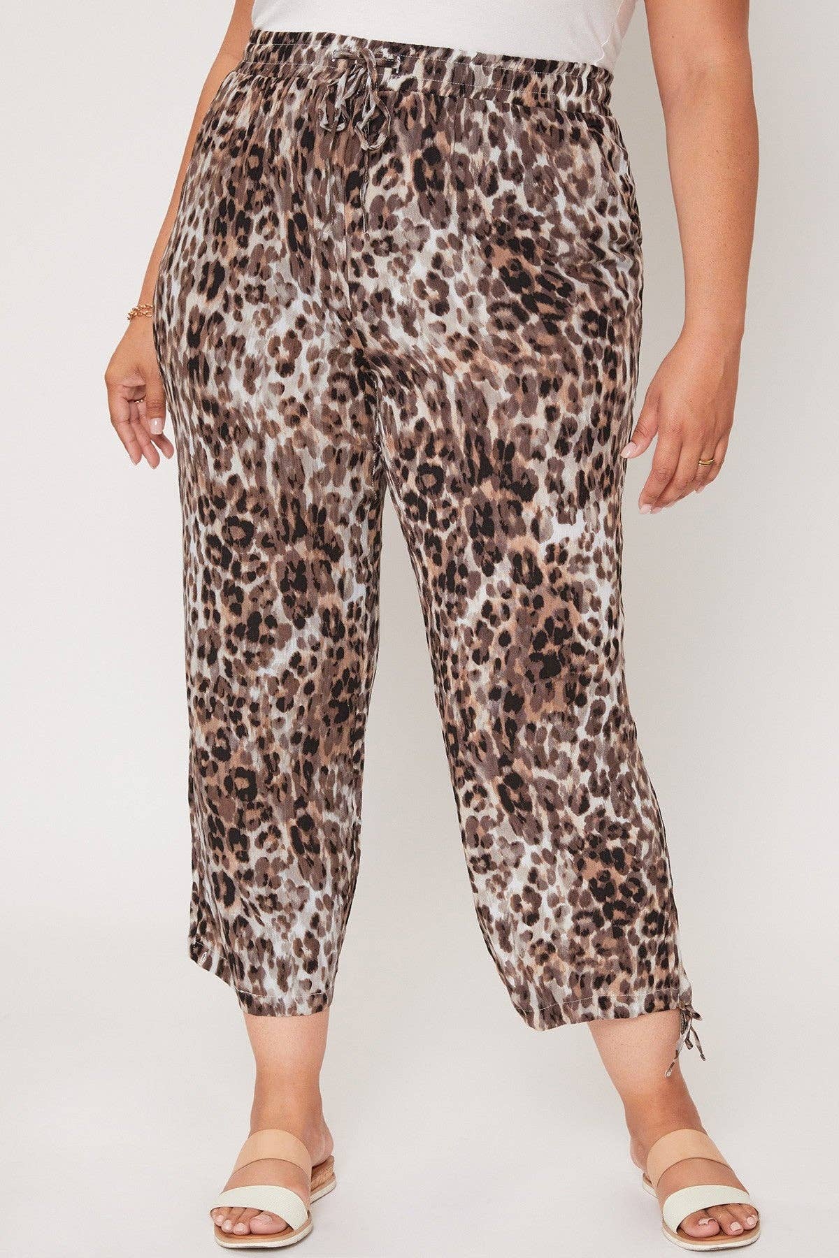 YMI - Wholesale Pants - Women's - Plus Elastic Waist Flood With Drawstring Hem-XF1175CG5