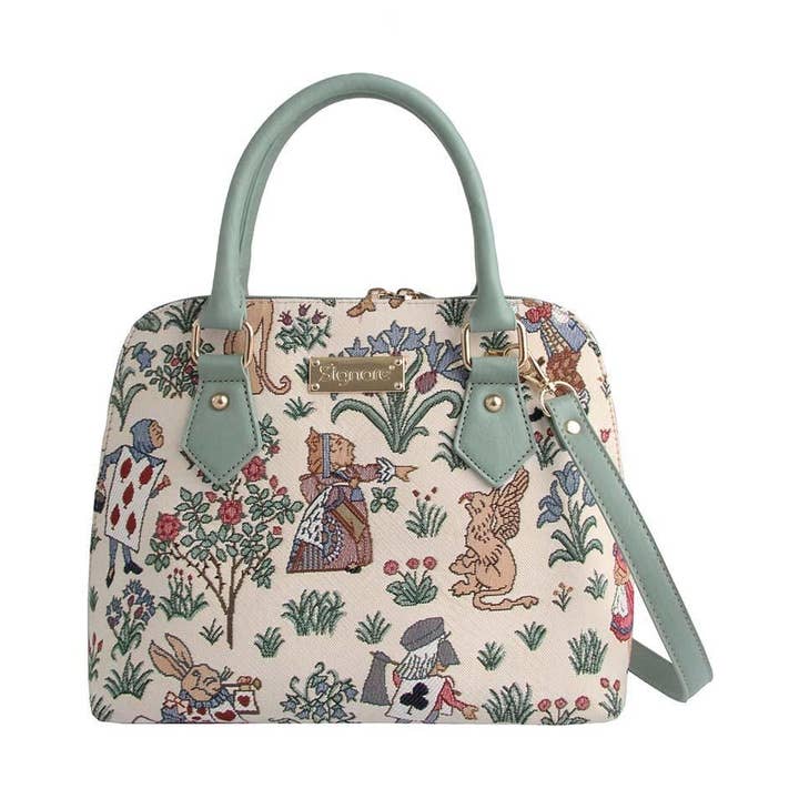 SignareArt - Vente Sac à main avec poignée sur le dessus – femme - CONV-ALICE | Sac à main convertible avec poignée supérieure Charles Voysey Alice au pays des merveilles0