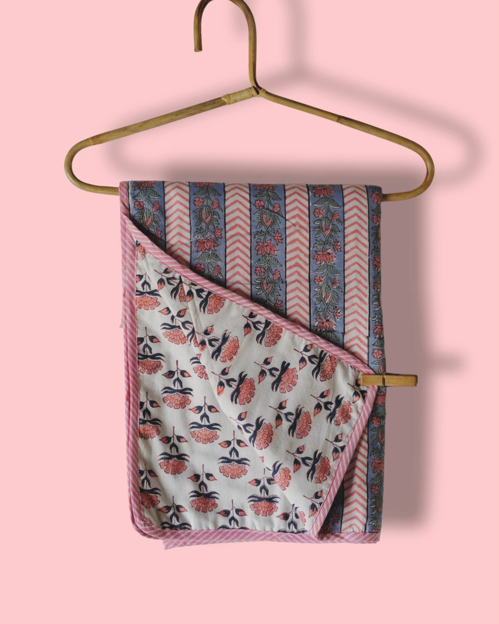 Annahmol - Wholesale Quilt - Kids & Baby - Wood Block Print Reversible Cotton Baby Blanket15