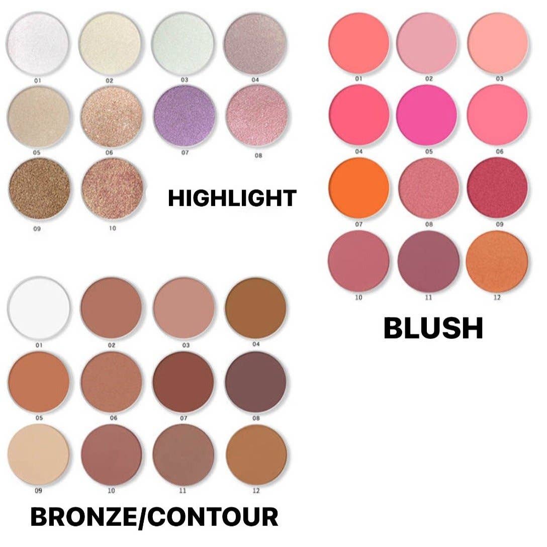Karache Kosmetics - Wholesale Make-up palet voor het gezicht - ‘NUDE’ 3-kleuren gezichtspalet - gratis logo-print1