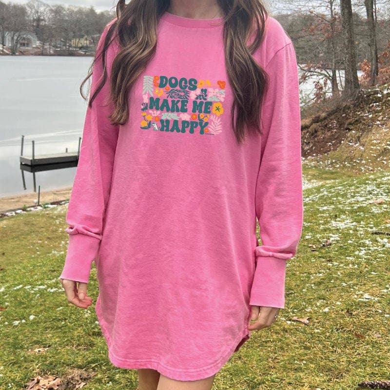 Teddy the Dog – wholesale Dress – Women's – Dogs Make Me Happy - Sweatshirt Dress0