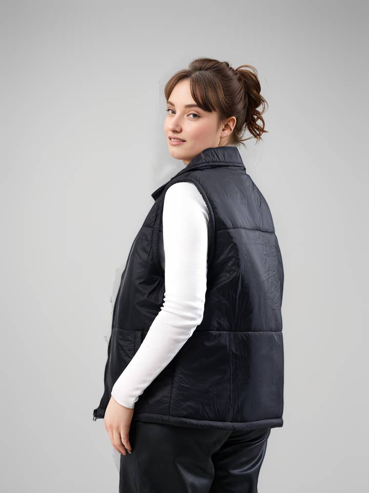 Hushy Wear – Großhandel Oberbekleidungsweste – Damen – Puffer Weste - Schwarz