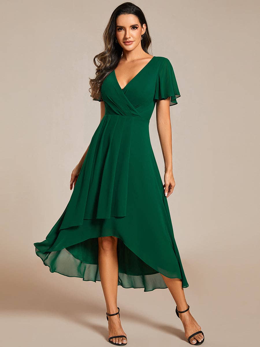 Ever-Pretty - Wholesale Jurk - Dames - Midi-chiffonjurken voor bruiloftsgasten met V-hals14