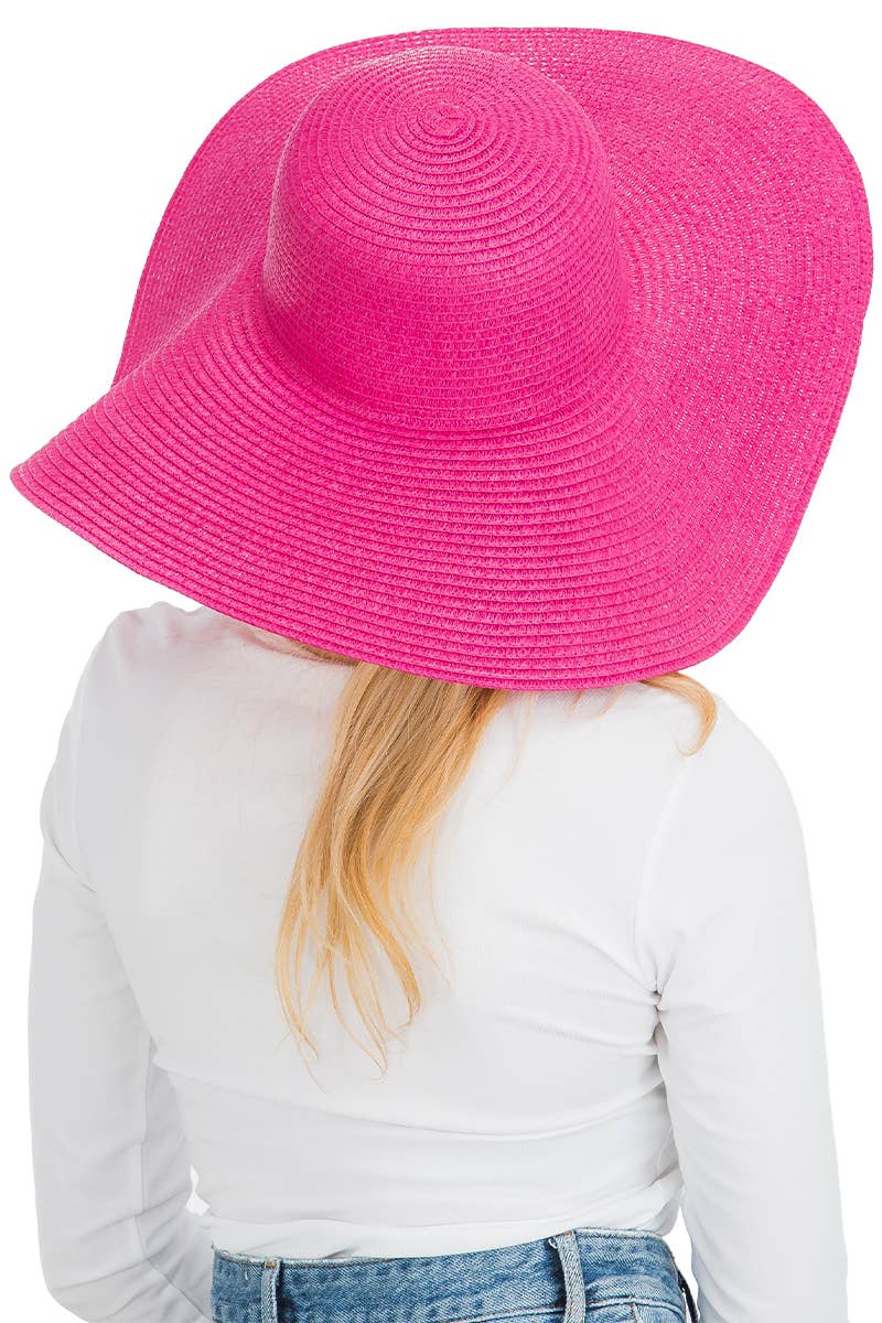 Cap Zone - Venta al por mayor Sombrero de paja - Mujer - Sombrero de sol de paja con tejido apretado, color sólido y ala ancha flexible23