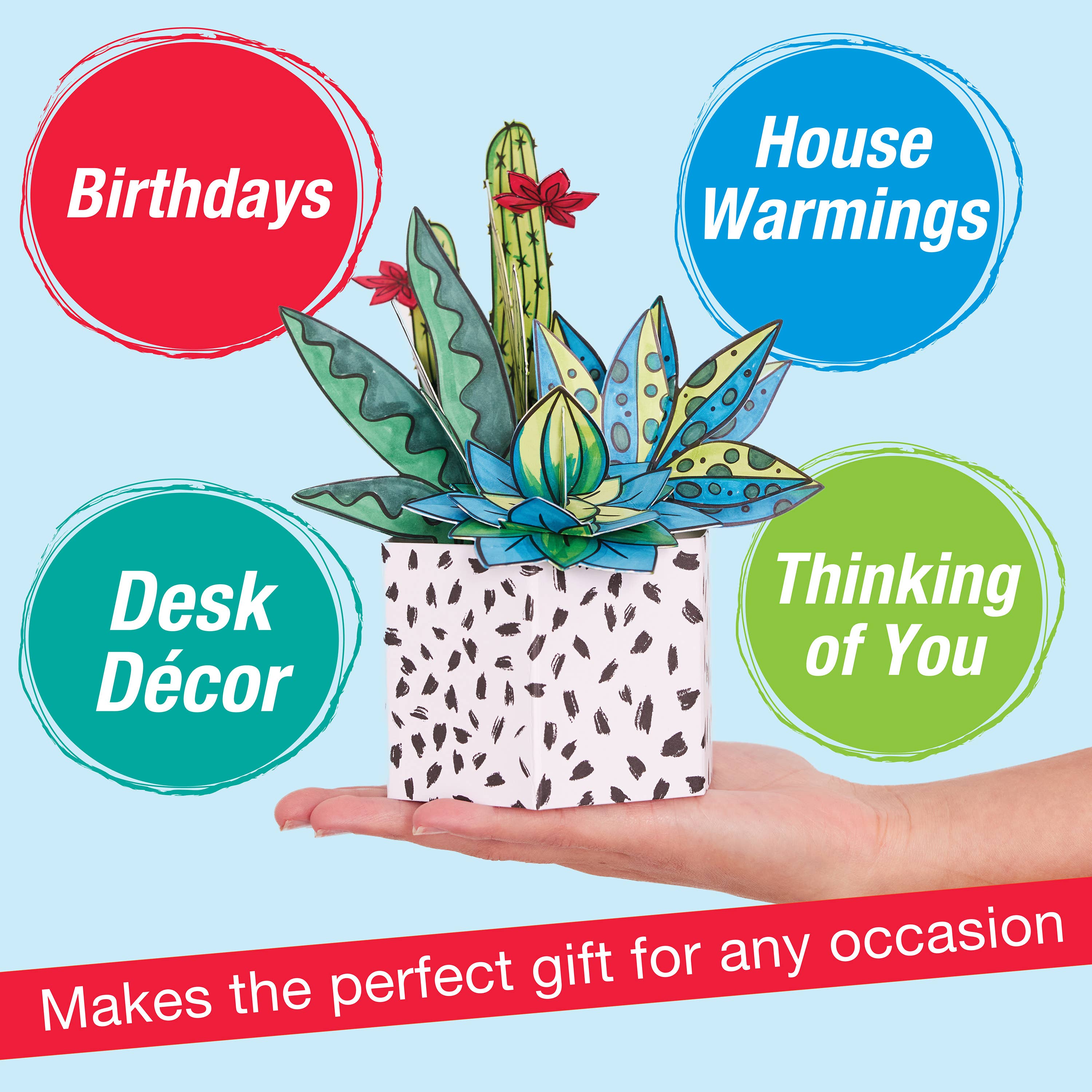 Faber-Castell / Creativity for Kids - Vente Kit de bricolage - Bouquet de plantes succulentes à colorier pop-up - Artisanat à colorier pour adultes6