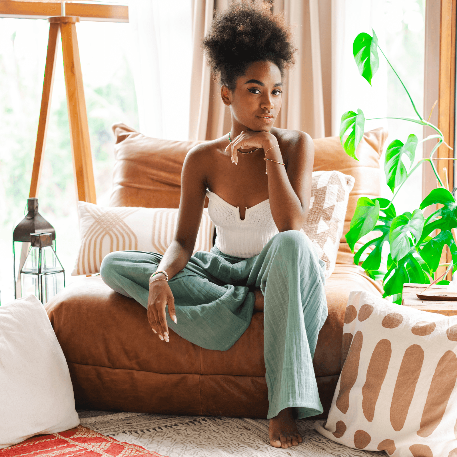 Lotus and Luna - Wholesale Pants - Women's - Sage Wide Leg Cotton Pants6