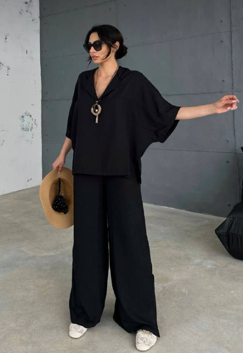 Meyran - Wholesale Top & Pant Set (NOT Loungewear) - Women's - Linen Two-Piece Set Shirt and Pant1