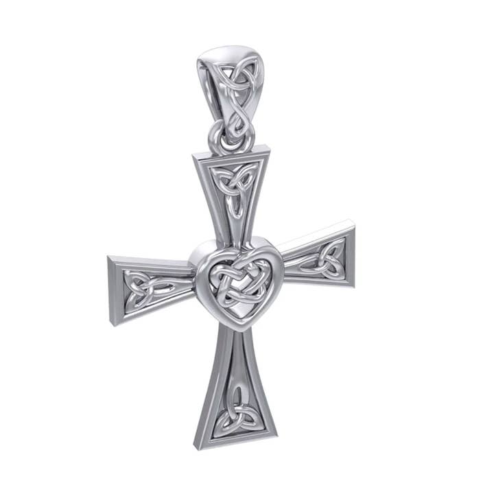 Halsketting met hart van Keltisch kruis voor wholesale door Dublin Gift Company