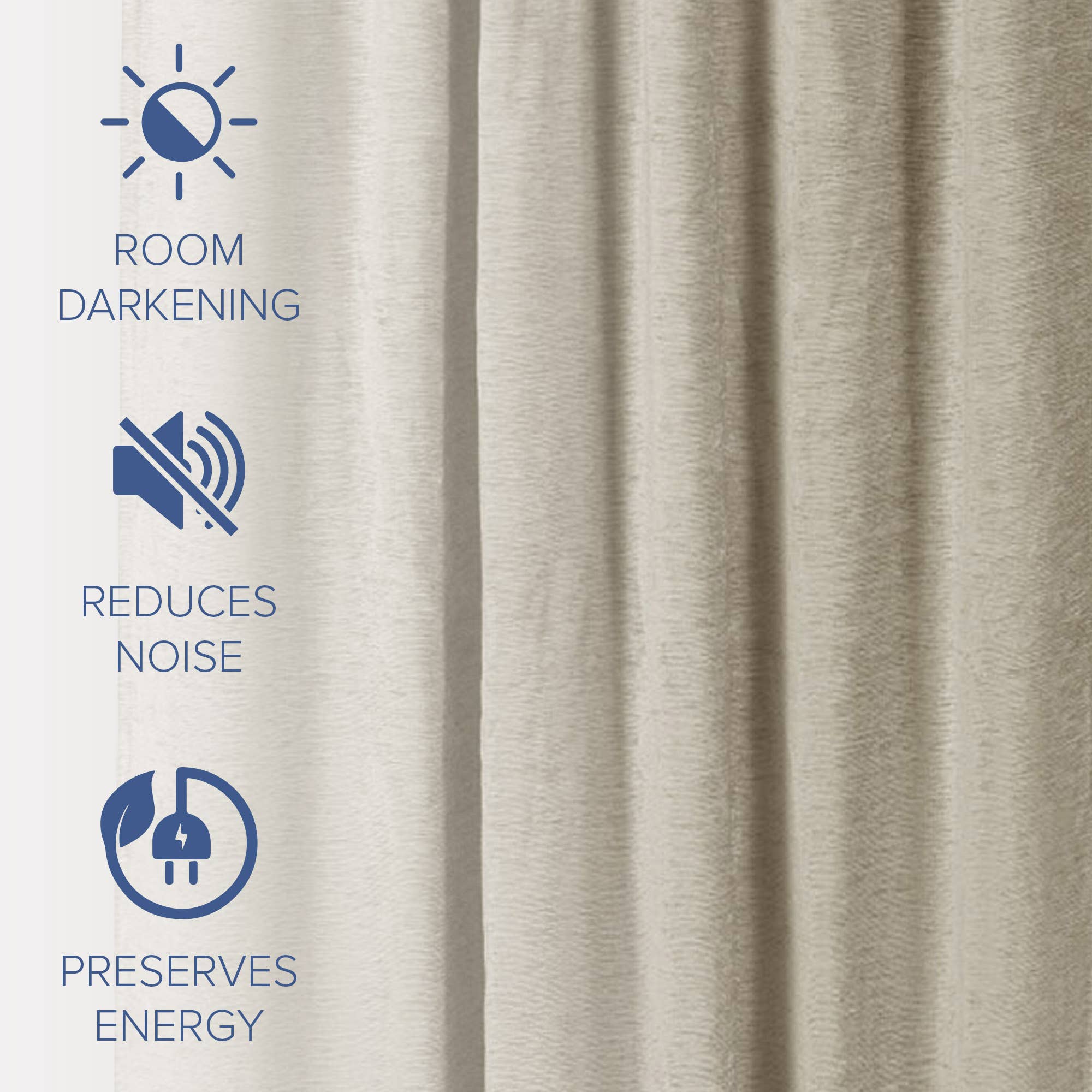Awesome Home - Wholesale Curtain - Chenille Room Darkening Back Tab Curtain, 1 Panel, 52"x96"24