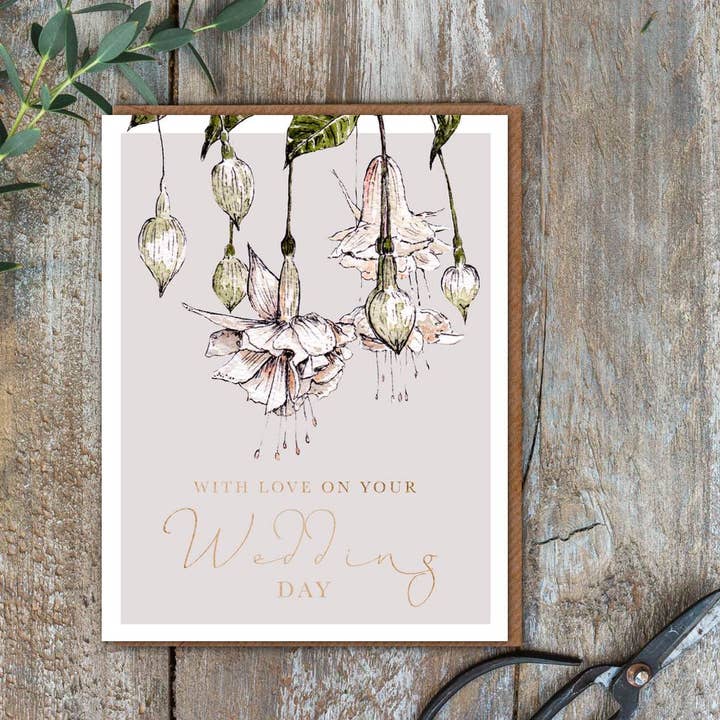 With Love on Your Wedding Day Card (Cello-Free) for wholesale by Toasted Crumpet
