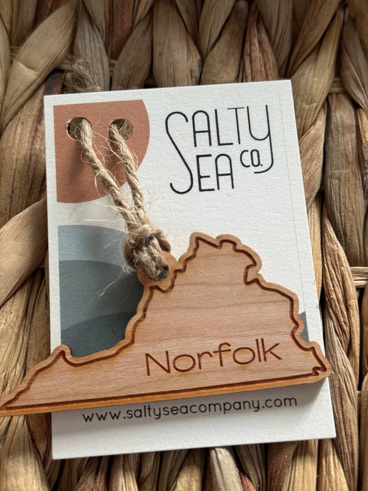 Customizable Sustainable State Wood Keychain for wholesale by Salty Sea Company