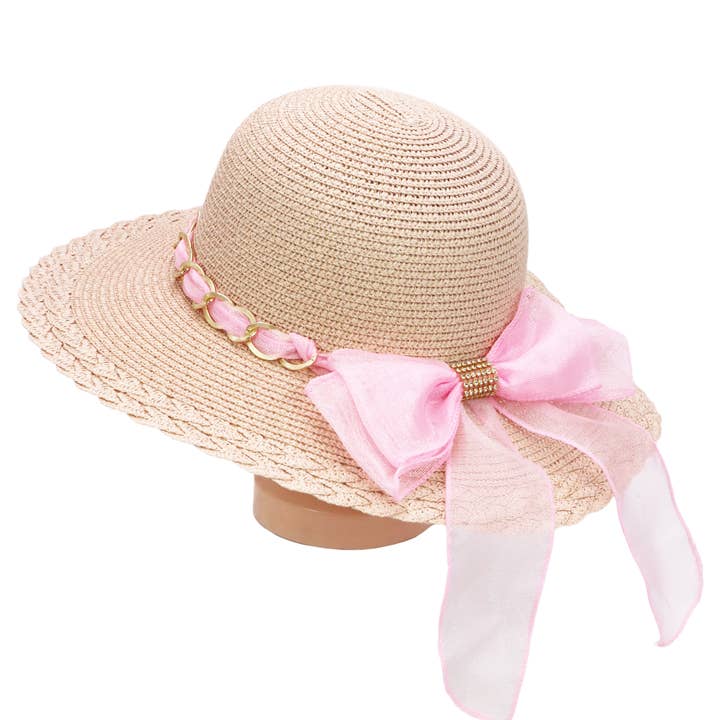 Cap Zone - Wholesale Kids Hat - Kids - Kids Scallop Hem Paper Straw Floppy Sun Hat