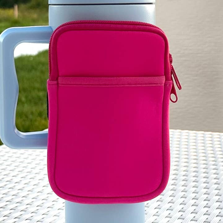 Tumbler Accessory Bag Pouch Neoprene Fanny Pack Hot Pink for wholesale by iconic mi