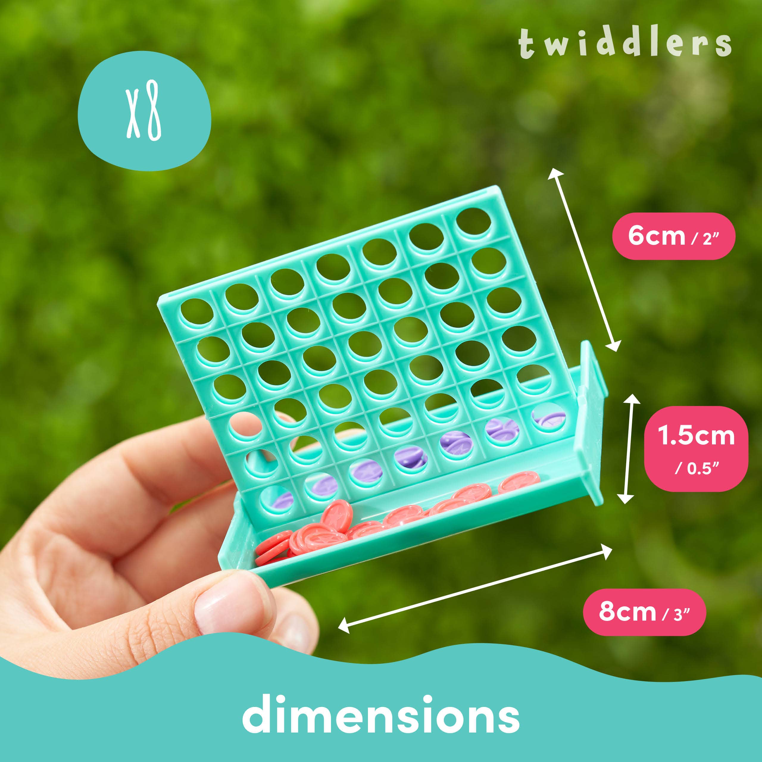 The Twiddlers - Wholesale Toy Set - Kids -  8 Mini Four In A Row Board Games, 4 Assorted Colours 4