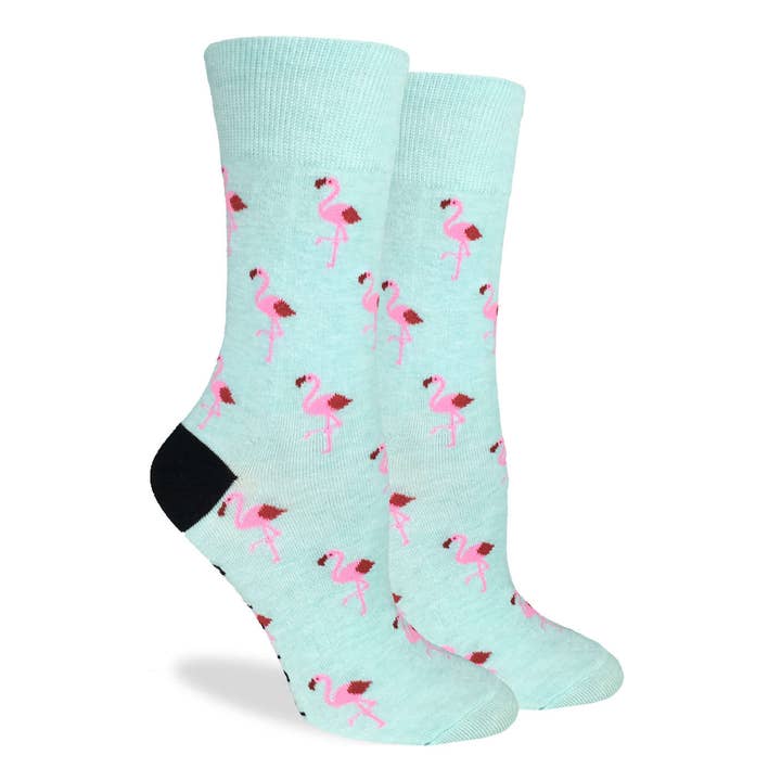 Good Luck Sock - Wholesale Socks - Women's - Women's Mint Flamingo Party Socks0