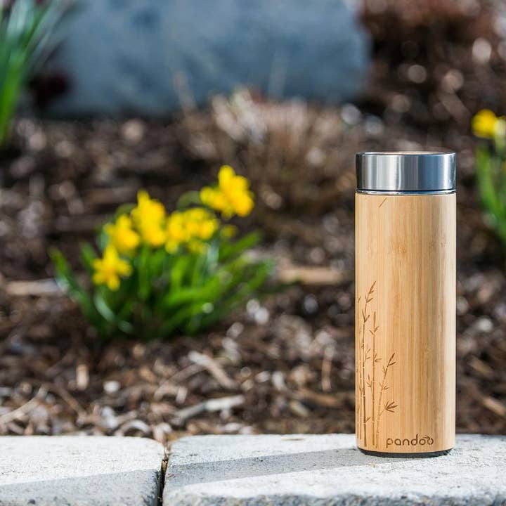 Pandoo - Wholesale Insulated Mug/Tumbler - bamboo thermo mug with tea strainer12
