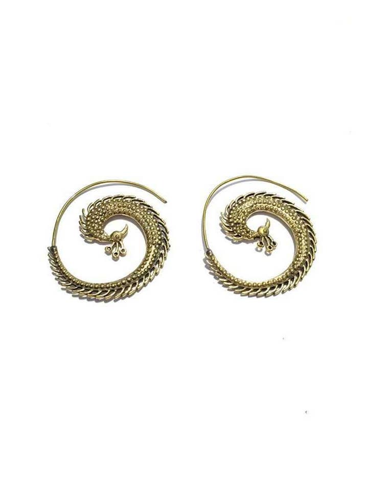 Peacock Swirl Earrings for wholesale by Urbiana