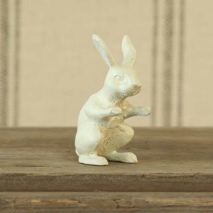 HomArt - Wholesale Decorative Figurine - Curious Rabbit - Cast Iron Hare - Antique White2