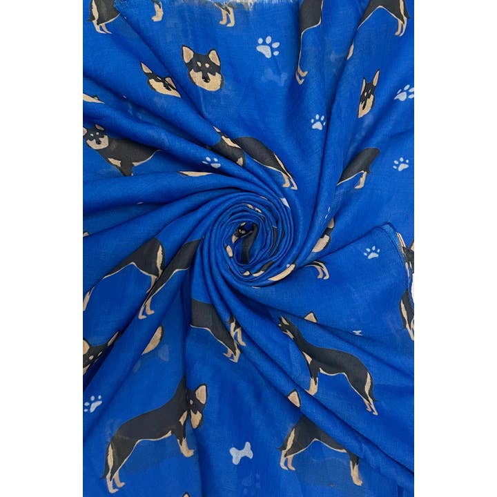 Fashion Scarf World – Engroshandel Tørklæde - Dame – Husky Hund Print Flosset Tørklæde