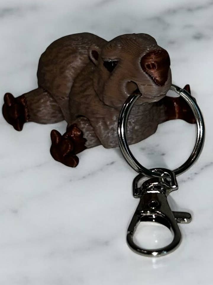 Capybara keychain key ring bag hanger 3D printed for wholesale by 3D in Paradise