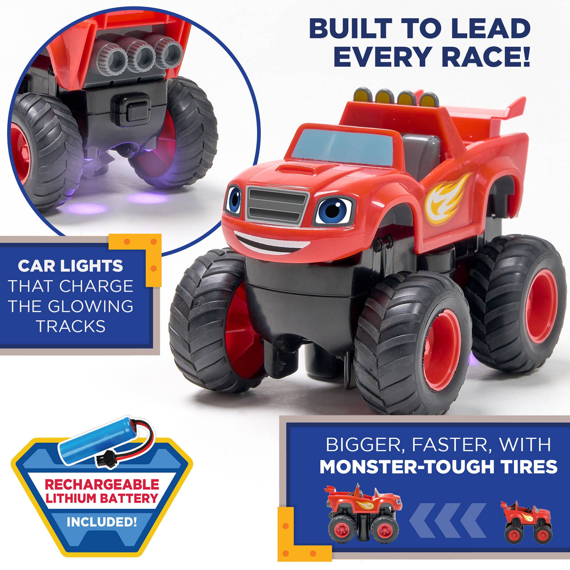 JitteryGit - Wholesale Toy Set - Kids - Nickelodeon Blaze Race Track Glow in the Dark STEM Gift Toy2