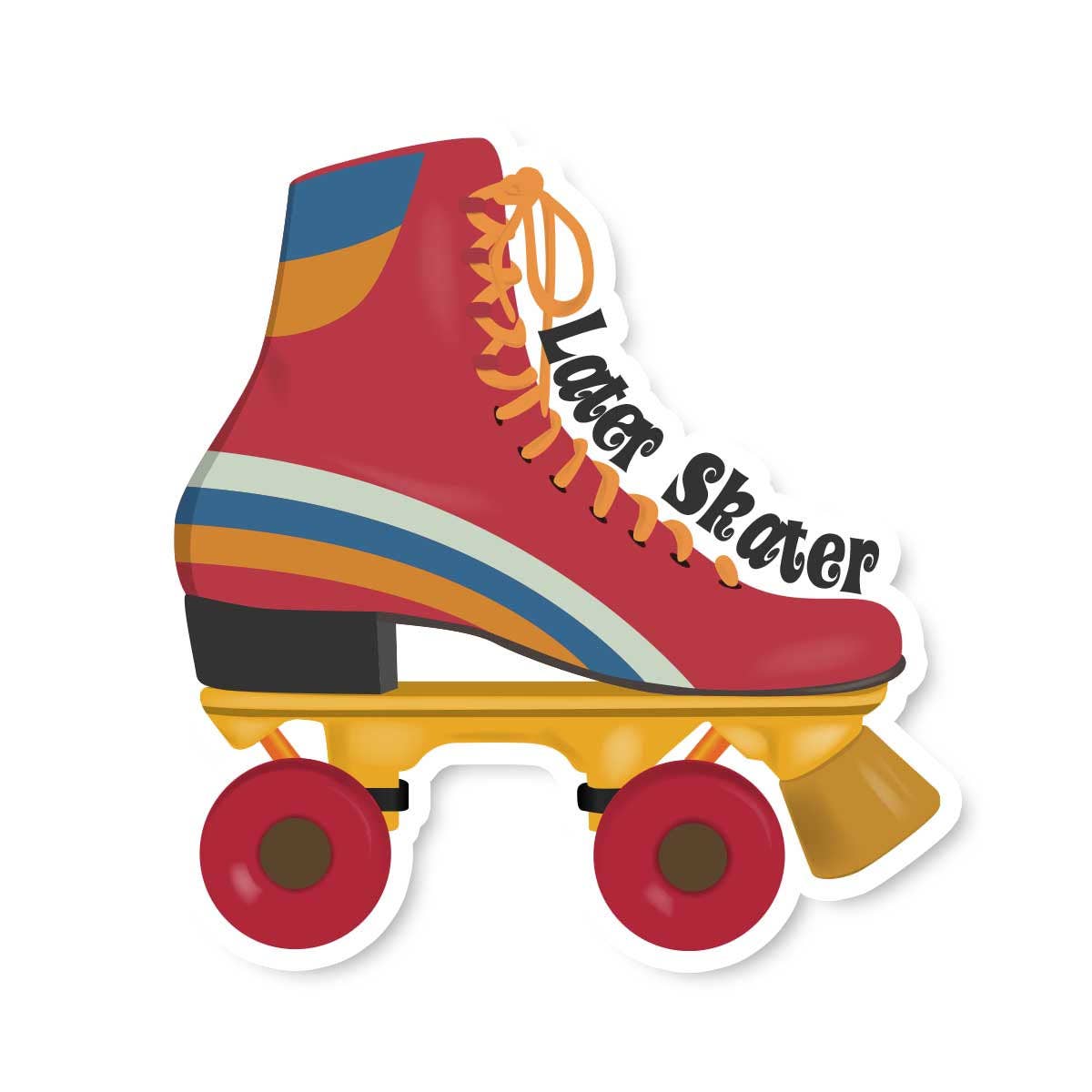 Mod Lounge Paper Company - Wholesale Sticker - Later Skater Retro Roller Skate Vinyl Sticker0