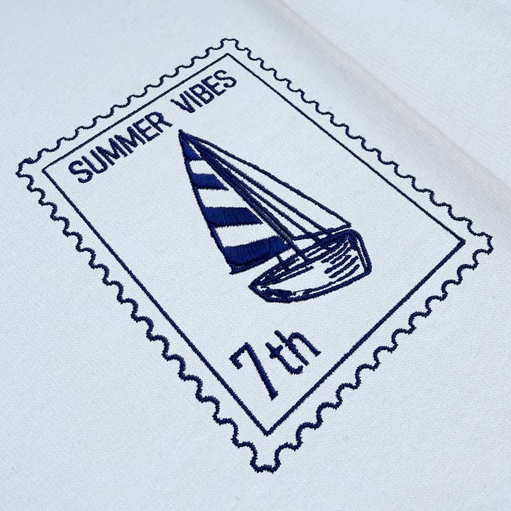 freddyezgy – wholesale T-shirt – Unisex – Sailboat - Summer Vibes 7th - Unisex Oversized T-Shirt - White1