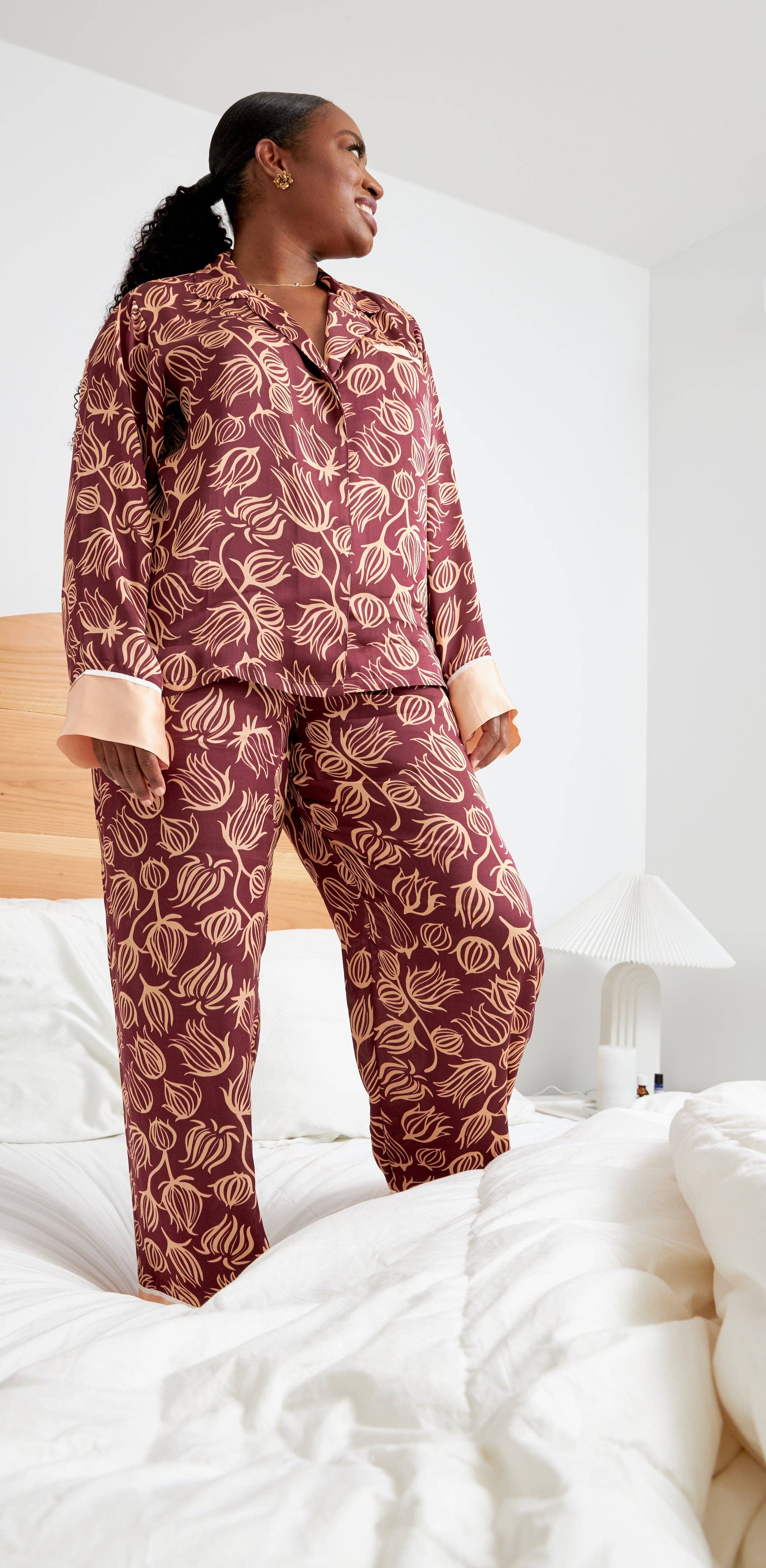 Melda Moda - Wholesale Sleepwear Set - Women's - Satin Women’s Pajamas – Bissap Print1