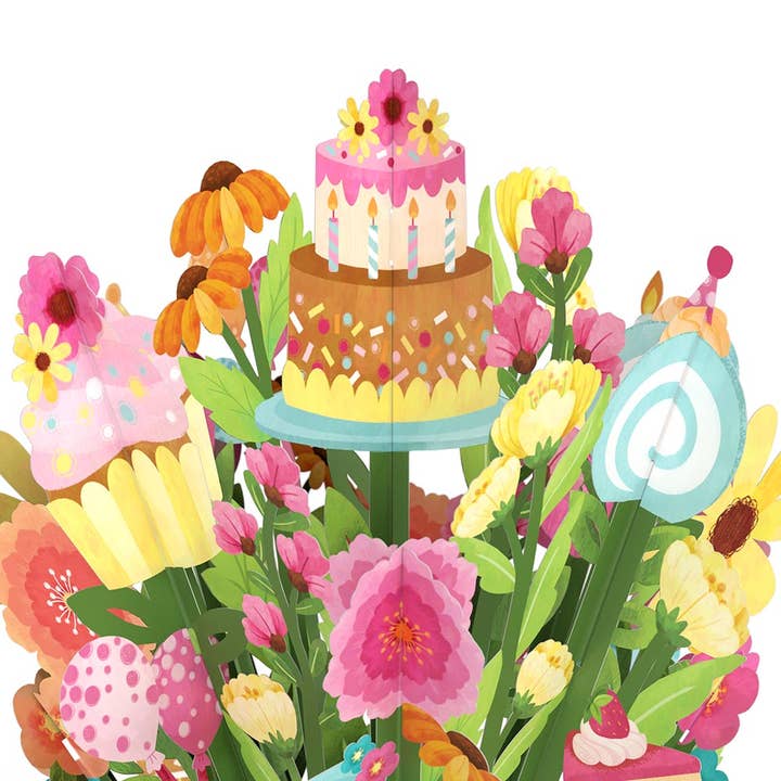 Lovepop Cards - Wholesale Birthday Card - Sweet Birthday Wishes 12”H x 8.5”W Bouquet, Pop-Up Cards