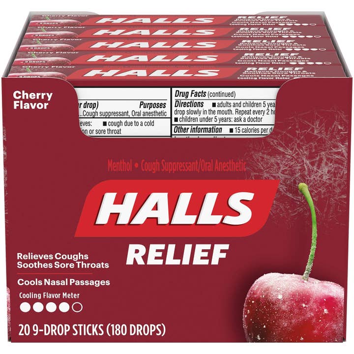 HALLS COUGH DROPS Cherry 21 pack for wholesale by Go Direct Foods