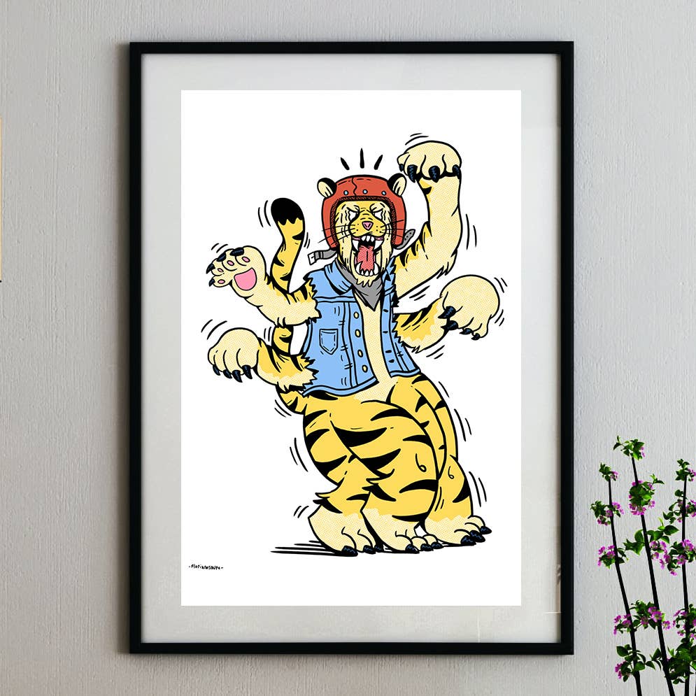Florianosaure - Wholesale Art Print - TIGER !! print - 30 x 40 cm - 320g textured paper0