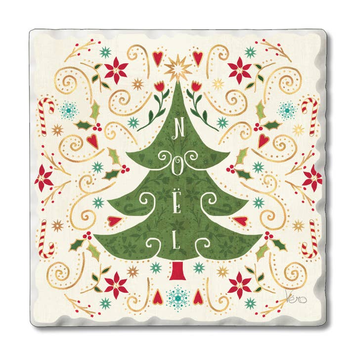 Conimar Promotions - Wholesale Coasters - "Otomi Holiday Style 1 " Single Tumbled Tile Coaster