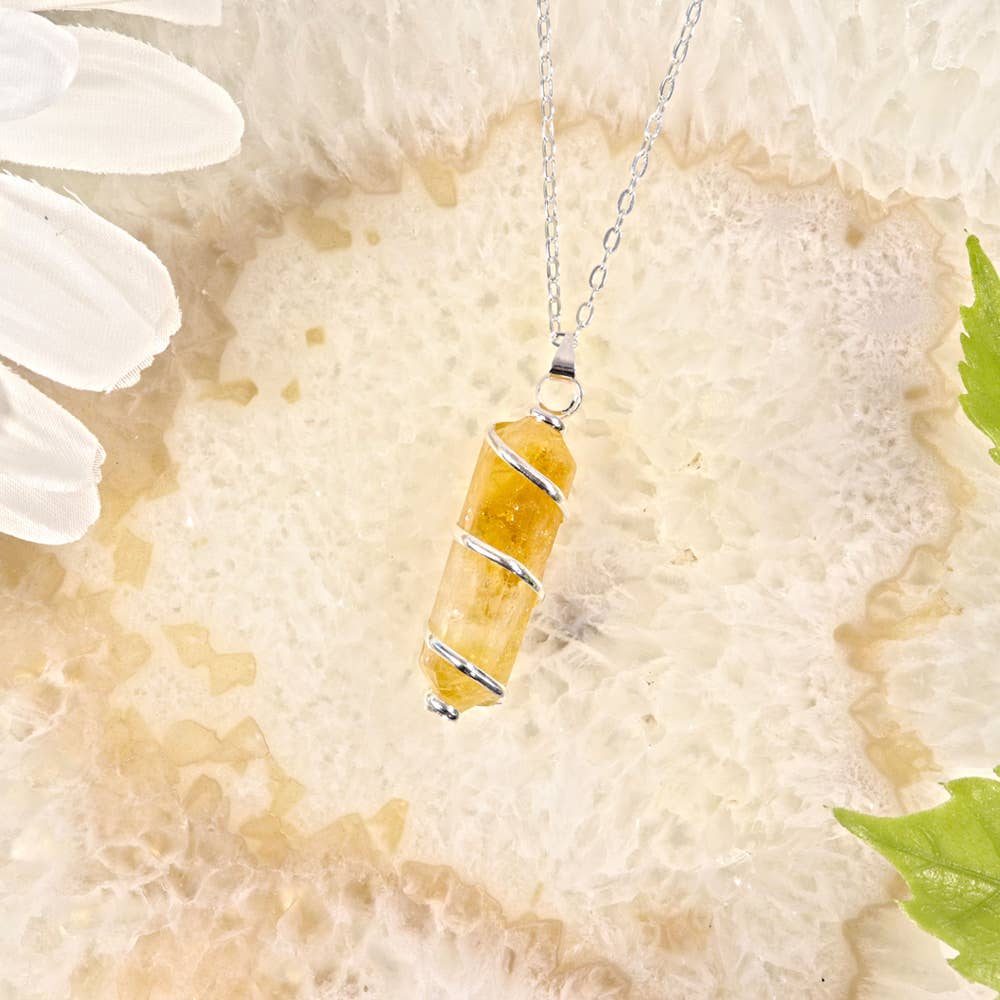 Natures Artifacts Inc - Venta al por mayor Collares con colgantes/abalorios - Colgante citrino envuelto en plata5