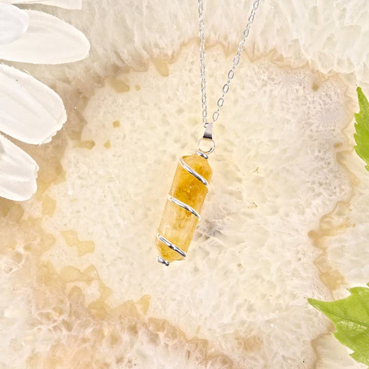 Natures Artifacts Inc - Venta al por mayor Collares con colgantes/abalorios - Colgante citrino envuelto en plata5