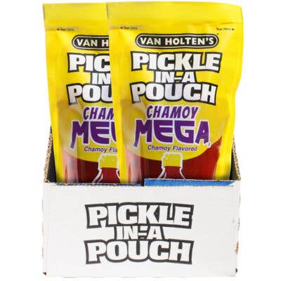 Grandpa Joe's Candy Shop - Wholesale Pickled Vegetables - Van Holten's Chamoy Mega Pickle Pouch, 12ct