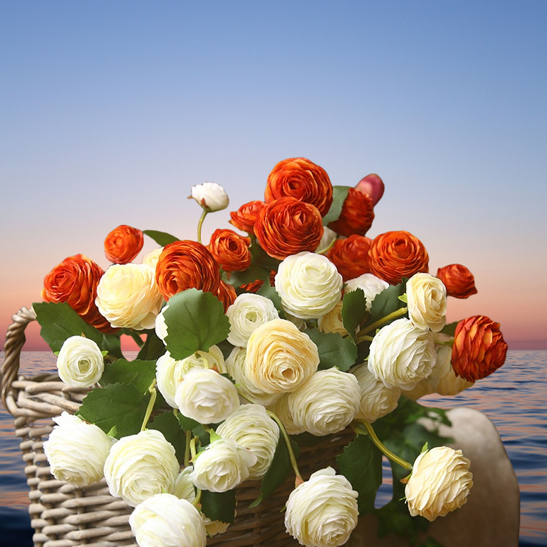 ACNITE(We cover U.S. import duties) - Vendita all'ingrosso Fiori finti - Rosa artificiale da 16,6 cm, rosa piccola a 3 teste, fiori finti5