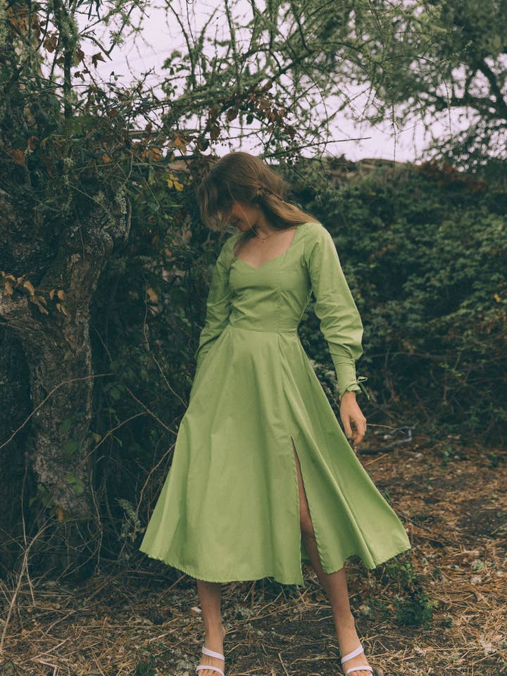 SPRINGY DRESS - LIME GREEN for wholesale by SIZ