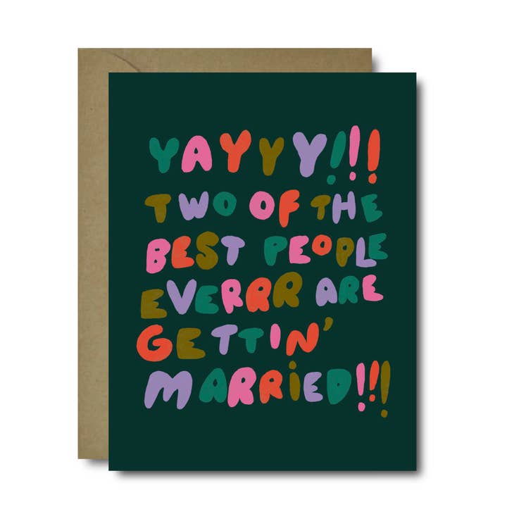 Two Best People Ever Wedding Greeting Card for wholesale by Black Lab Studio