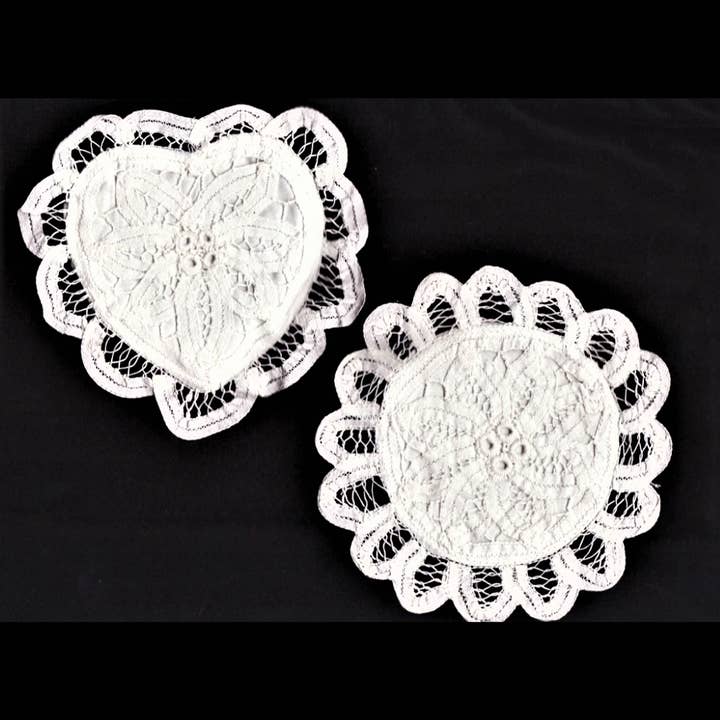 Eastern Sunrise Lace And Linens Inc. – wholesale Tooth fairy pillow – Child – Tooth Fairy Pouch Batten Lace Cotton Heart or Round Sachet2