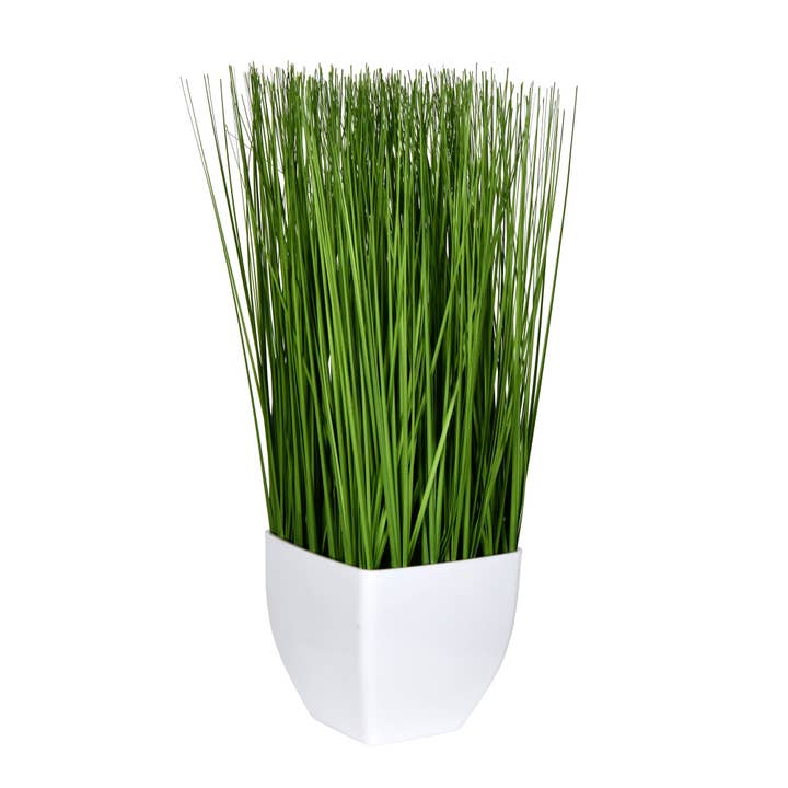 Vickerman 16.5" Artificial Green Potted Grass. for wholesale by Vickerman