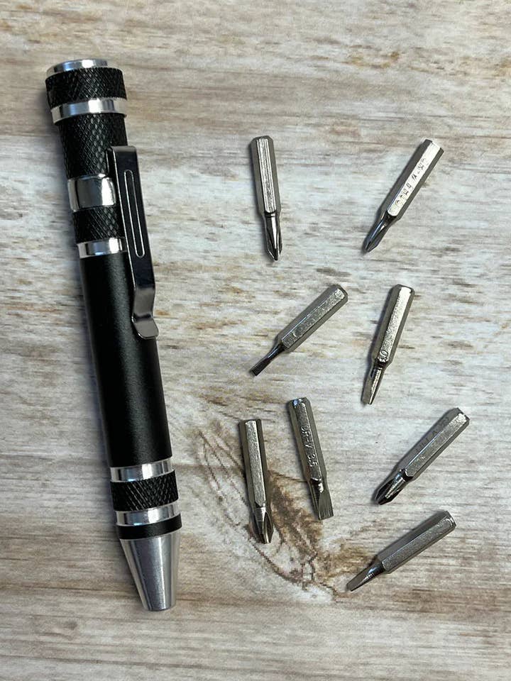 8 in 1 Pen Style Screwdriver for wholesale by Crimson and Lace LLC