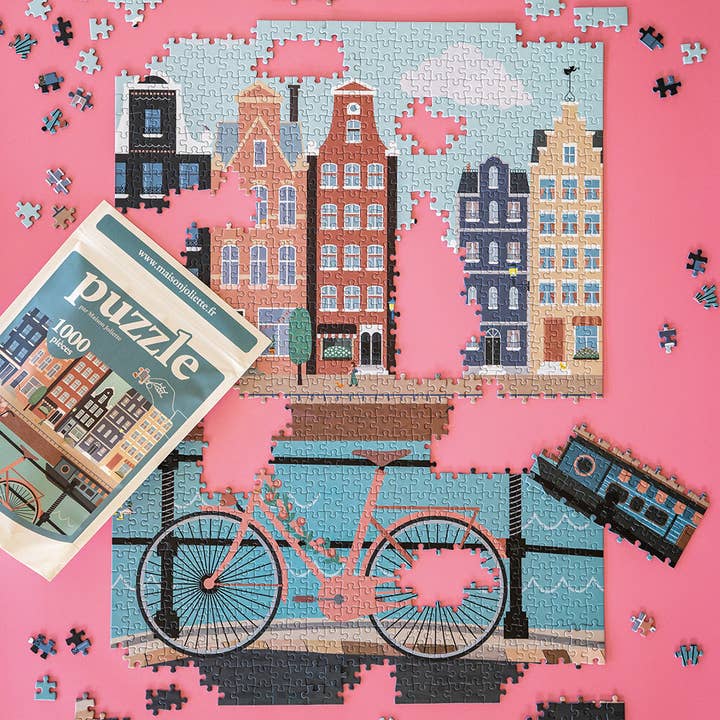 Maison Joliette - Wholesale Puzzle - Adult - Puzzle 1000 pieces Let's pedal along the water19