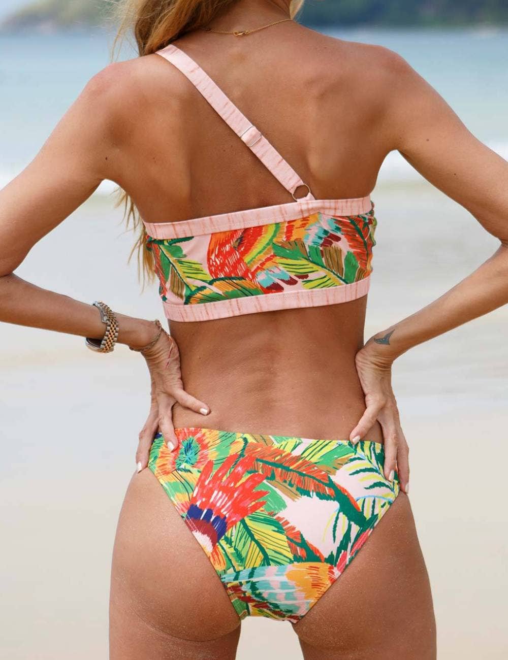 Sweetkama - Wholesale Two Piece Swimsuit - Women's - Ladies Print Tassels One Shulder Bikini Set SKSW4011814