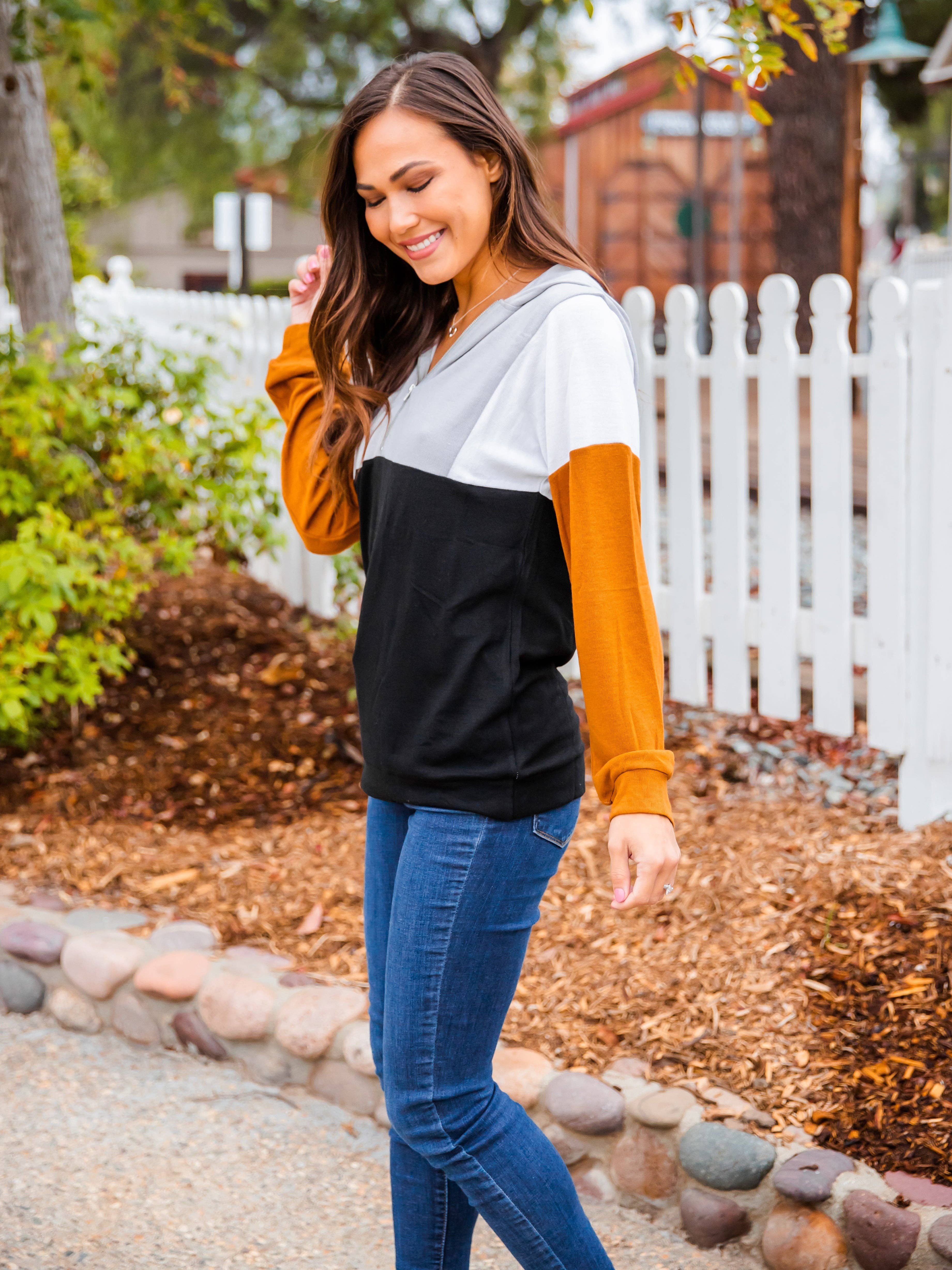 Tickled Teal - Wholesale Hoodie - Women's - Gabbi Colorblock Hoodie6