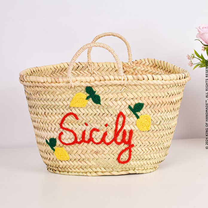 King Of Handmade – Großhandel Strandtaschen – Strandtasche — Eleganter geflochtener Korb — Lebendiger Sommer 0