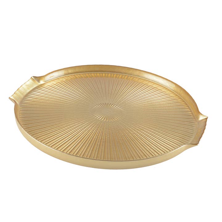 AULICA - Wholesale Platter - Golden Glass Cheese Board 30X28X2Cm
